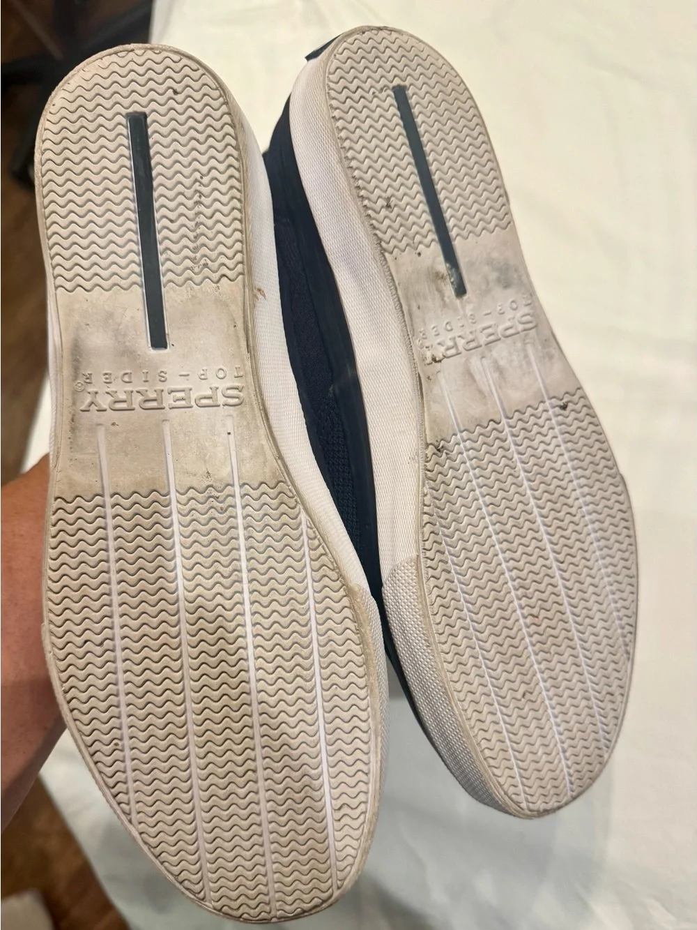 Sperry Top-Sider Men’s 10.5M Navy Canvas Lace-Up Sneakers Casual Shoes